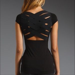 Bailey44 crisscross sexy black sleeveless top